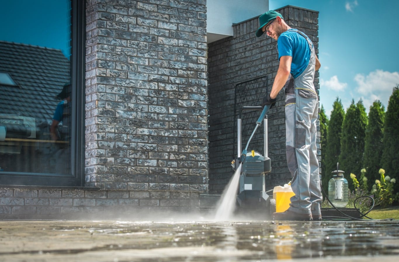 cement walk pressure washer cleaning